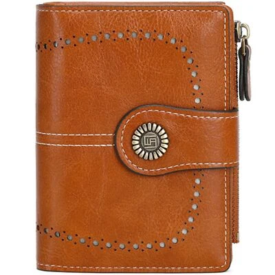 RFID Blocking Women Small Leather Wallet Credit Card Holder Mini Bifold Purse US - Image 1 of 4