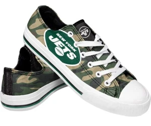 NFL Canvas Sneakers Women's Size 9 New York Jets Camo Low Top Lace Up NWT - Picture 1 of 4
