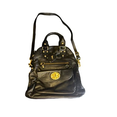 Bolso Bandolera Convertible Emma Fox Cuero Negro Con Acentos Dorados Foto 1 de 4