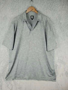 Footjoy Shirt men Size XL Short Sleeve Polo Paisley Print Gray Arthur Hills - Picture 1 of 11