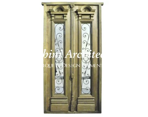 Antique Double Front Door Wrought Iron Inserts. D1210 Cover