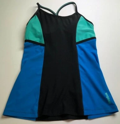 Camiseta sin mangas Reebok Activewear para mujer pequeña S azul verde ajustada gimnasio entrenamiento elástica Foto 1 de 4
