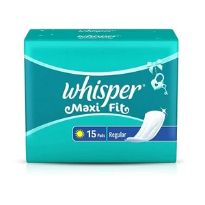 2x Whisper Maxi Fit Sanitary Pads -15 Pads (Regular) Free Shipping (Pack of 2) - Picture 1 of 6