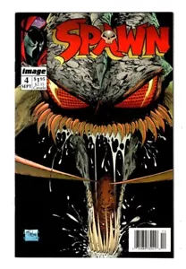 SPAWN #4, VF+ (8.5) 1st COVER APPEARANCE: VIOLATOR, MCFARLANE, NEWSSTAND - Picture 1 of 2
