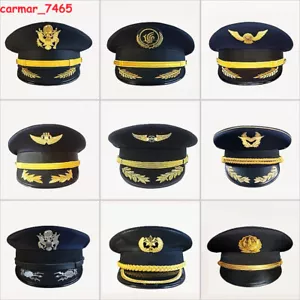 Berretto pilota compagnia aerea capitano cappello uniforme cappello festa berretto militare cosplay regali - Foto 1 di 18