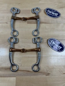 LOT OF 2 FORMAY 5" WESTERN CP COPPER SNAFFLE TOM THUMB HORSE BITS 5" SHANKS-NWT - Picture 1 of 7