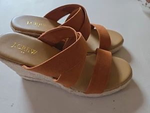 J.Crew Pumpkin Platform Sandals Suede 7.5 Worn Once Excellent - Picture 1 of 7
