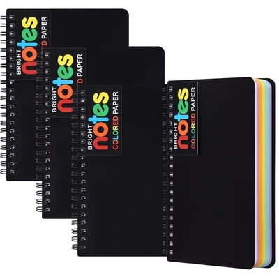 4 Pack 5 x 7in Spiral Notebook, Spiral Journals, Poly Cover 7 Bright Neon Col... - Image 1 of 4