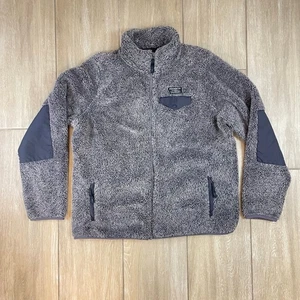 L.L. Bean Hi Pile Fleecejacke grau Damen großer Sherpa Reißverschluss warm kuschelig Oberbekleidung - Bild 1 von 9