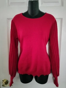 Nanette by NANETTE LEPORE Red Metallic Sweater size LARGE - Picture 1 of 5