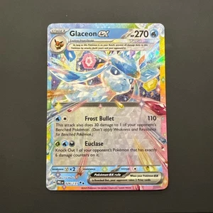 Juego de cartas coleccionables Pokémon Glaceon EX 026/131 Evoluciones prismáticas doble raro - Imagen 1 de 16
