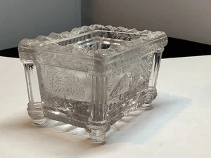 Scarce Eagle Boston & Sandwich EE 1 Lacy Glass Salt Cellar Dish 1825-1850 - Picture 1 of 13