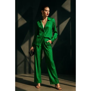 Set pantaloni blusa e pantaloni gamba larga No Boundaries verde stropicciato XXL 19 - Foto 1 di 16