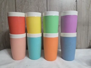BOLERO Therm-O-Ware Pastel, TUMBLERS isolati, set di 8, plastica, 8 once, vintage - Foto 1 di 24