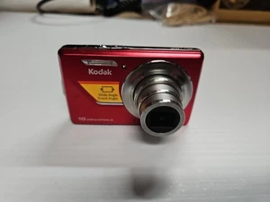 Cámara Kodak EasyShare M420 roja lente digital gran angular de 10 MP con batería bonita - Imagen 1 de 8