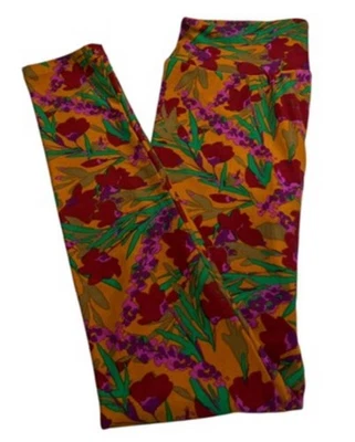 Leggings LuLaRoe OS Talla Única Otoño Floral Flor Tropical Jardín Informal Foto 1 de 3
