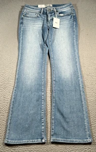 Pantalones de mezclilla BKE Stella para mujer 28R 28x32 lavado medio corte boot calce ajustado tiro bajo elástico - Imagen 1 de 12