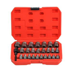 27pcs Multi-Spline Screw Extractor Set Hex Head Bit Socket Wrench Bolt Remover - Picture 1 of 10