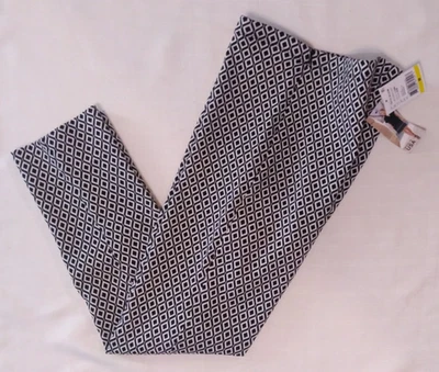 Nuevo Pantalón KAREN KANE Talla Mediana Jacquard Optic Bloom Negro/Blanco Multi Foto 1 de 4