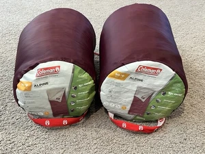 Coleman Alpine 50°F Schlafsack rot Termotech Reißverschluss maschinenwaschbar 2 Stück! - Bild 1 von 6
