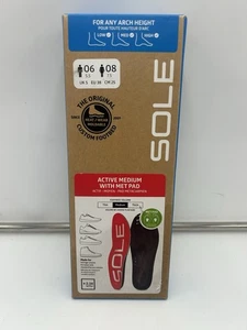 SOLE Active Medium mit Met Pad Einlegesohlen, Herrengröße 6 Damen 8, volle Größe neu - Bild 1 von 3