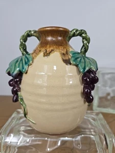 Majolika Doppelgriff Keramik Keramik Krug/Vase Weinrebe Design Wein Dekor EUC - Bild 1 von 18
