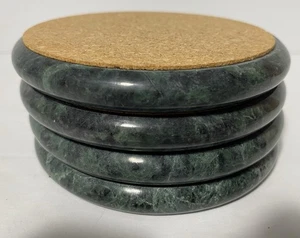 Vintage Jade Grün Marmor Untersetzer 4er Set Sehr Schön - Bild 1 von 16