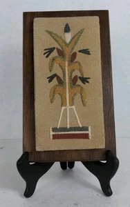 Framed Vintage Native American Sand Painting Art, "Corn Sacred Plant," 1980s - Picture 1 of 10