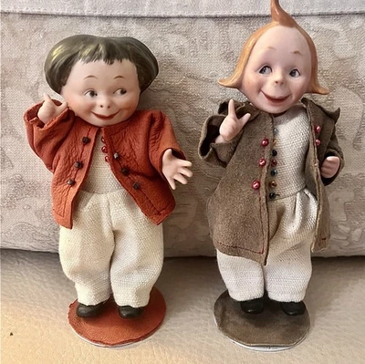 VINTAGE  BISQUE  Max &Moritz  character dolls  poupées  comic  caractere - Photo 1/4