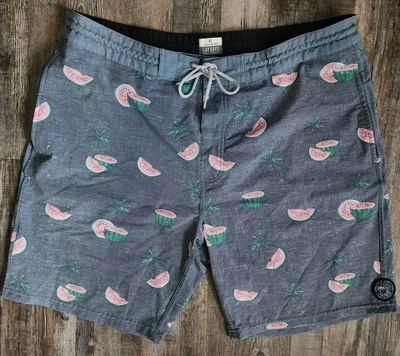 Rip Curl Board Shorts Mens 36 Gray Watermelon Print Lay Days Casual Beach Surf - Image 1 of 4