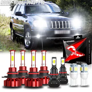 For Jeep Grand Cherokee 1999-03 6x LED Headlight Bulbs Hi/Low Beam Fog Lights WJ - Picture 1 of 12