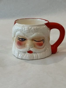 Vintage Made in Japan Winking Santa With a Sparkle in His Eye Coffee Mug - Picture 1 of 14