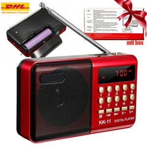 FM Radio Lautsprecher Akku Mini Box Musikbox FM Radio USB Cable SD Mit Batterie - Bild 1 von 11