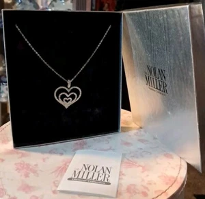 Nolan Miller Gracious Heart Glamour Collection Triple Heart Rhinestone Necklace - Picture 1 of 12