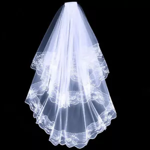 Gothic Brautschleier mit Rosen Halloween Hochzeitsschleier mit Spitze - Bild 1 von 8