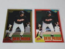 RAFAEL PALMEIRO 1994 Score Gold Rush Insert #RT8 w/ sister.  ORIOLES