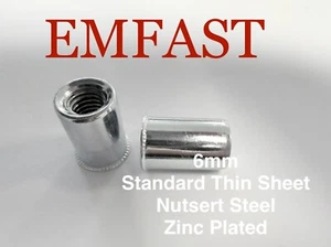 M6 Einnietmuttern Mutternsatz Stahl Zink Normkopf 6mm Mutter Nietmuttern Blindgewinde - Bild 1 von 1
