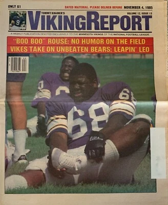 Informe de los Vikings de Minnesota 4/11/1985 - Vikings vs Chicago Bears / Walter Payton Foto 1 de 4