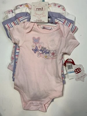 Ecko Rojo Niña Bebé 6 Meses Body Manga Corta Entrepierna a Presión Conjunto De 5 Nuevo Foto 1 de 4