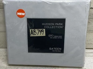 Hudson Park 680 Tc Twin Flat Sheet Cloud Blue Sateen 100% SUPIMA Cotton - Picture 1 of 4