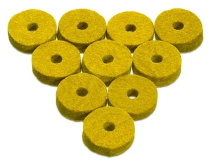 AHEAD Yellow All Natural Wool Cymbal Felts (10 Pack) 1.5" x .5" AWFYL - Picture 1 of 1