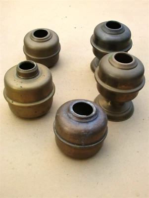 Lot de 5 cuves de lampe à pétrole en laiton - fin XIXe siècle - Photo 1/4