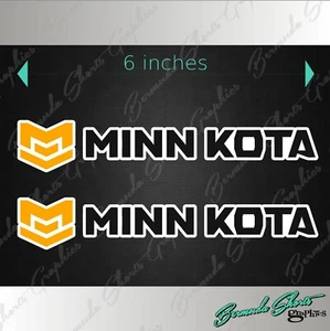 MINN KOTA Decal PAIR / NEW 6" Vinyl Fishing Boats Gear Graphic Sticker Decal - Bild 1 von 2