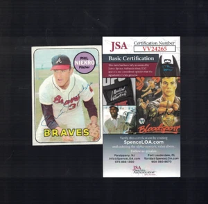 Phil Niekro Atlanta Braves Signed 1969 Topps Baseball Card JSA - Picture 1 of 2