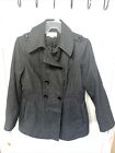 Michael Kors Charcoal Gray Wool Double Breasted Pea Coat Womens Size M