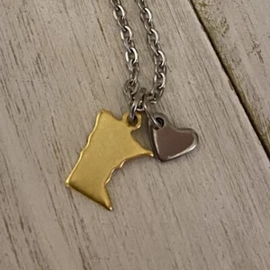 Min Favorit Minnesota State Charm Halskette Herz MN Love 16" 18" Edelstahl V1 - Bild 1 von 4