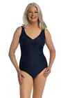 Maxine of Hollywood Tricot Twist Front Mio One Piece 10 Indigo Swimsuit MM9L504