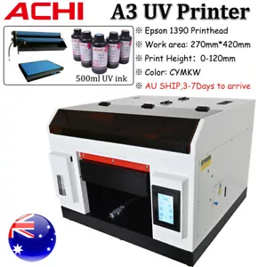 ACHI A3 UV Printer Fast Printer Epson1390 Cylindrical Embossed Printing AU - Picture 1 of 12
