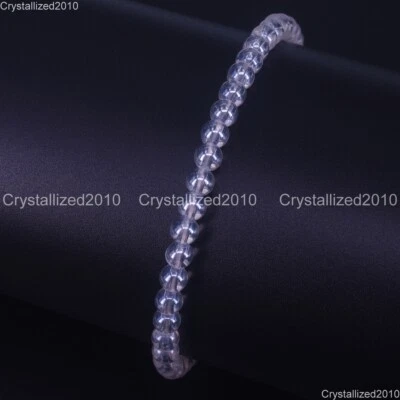 2 peças pulseira elástica feita à mão 4 mm contas redondas de pedra preciosa natural tamanho infantil 6" - Imagem 1 de 4