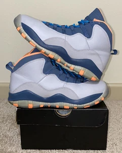 Nike Air Jordan 10 Retro Bobcats GS 7Y Grey Orange Blue 310806-026 1 3 4 5 6 7 8 - Picture 1 of 5